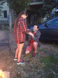 Popping the question.