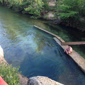 This is Jacob's Well. I don't think this guy intended on being in the photo.